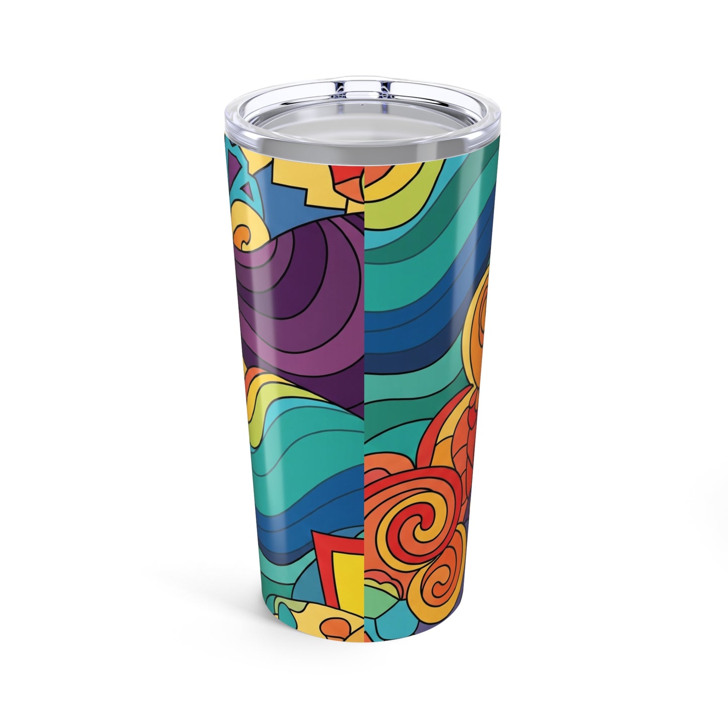 20oz Stainless Steel Tumbler With Printed Design Double Wall Vacuum Insulated Spill Resistant Lid Durable Everyday