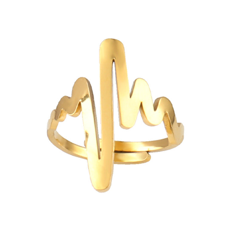 Stainless Steel Geometric Ring Natural Style Women Gold Silver Trendy Fashion Hip Hop Minimal Jewelry Timeless