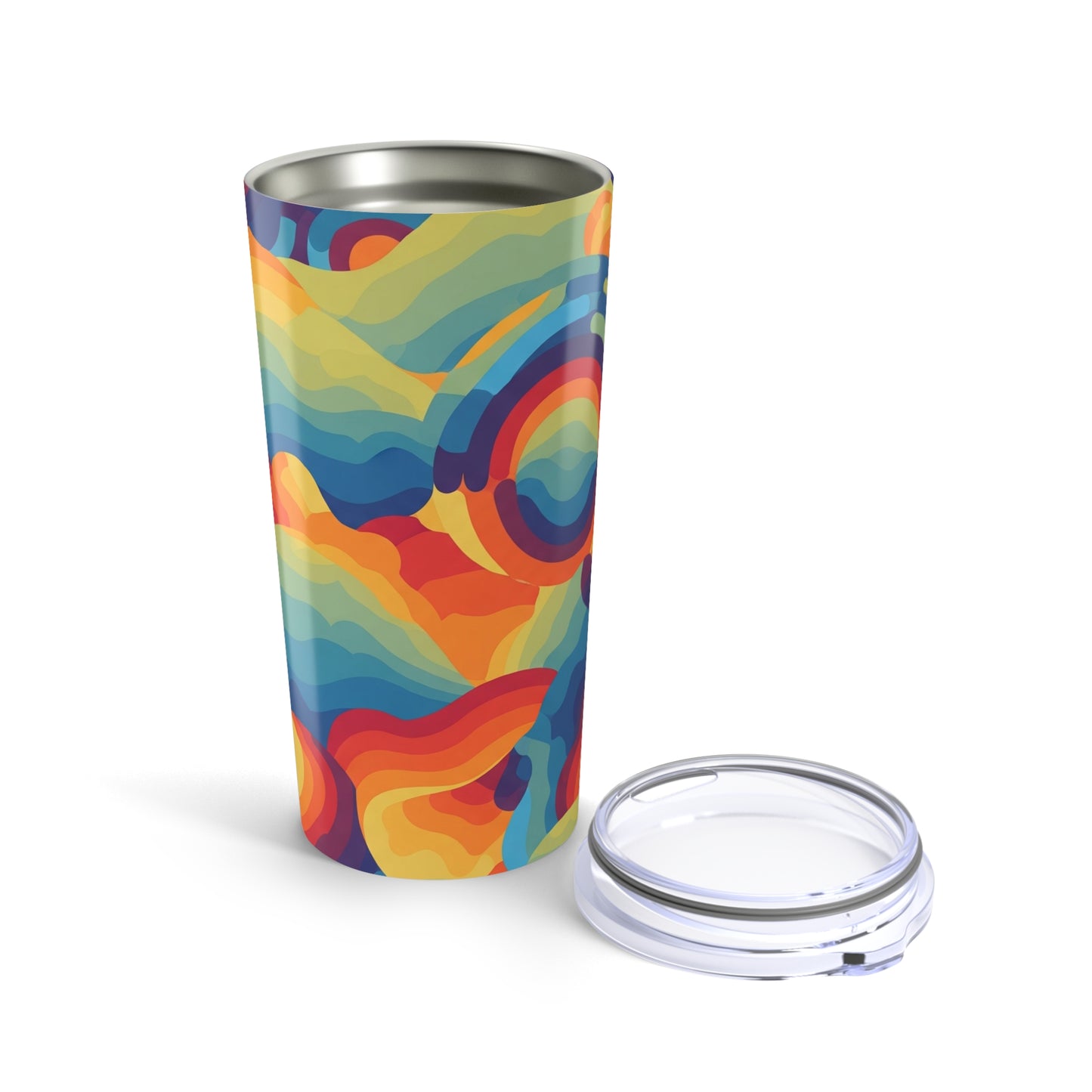 20oz Stainless Steel Printed Tumbler With Double Wall Insulation Keeps Hot And Cold Beverages Spill Resistant