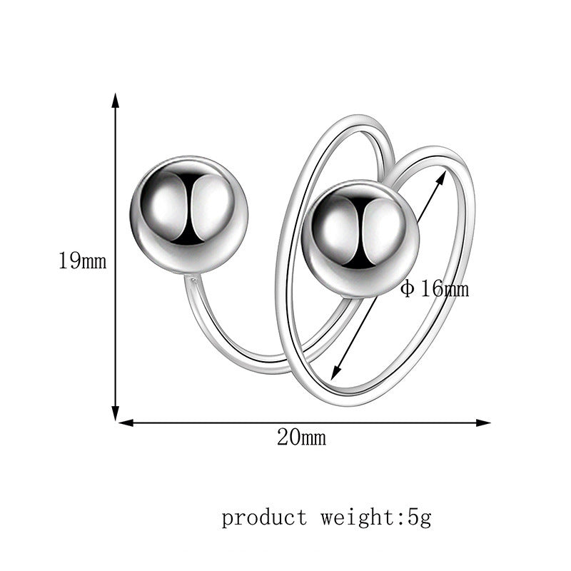 Unisex Geometric Alloy Ring Electroplated Ball Ring Street Punk Look Fashion Jewelry Statement Accessory For Wear