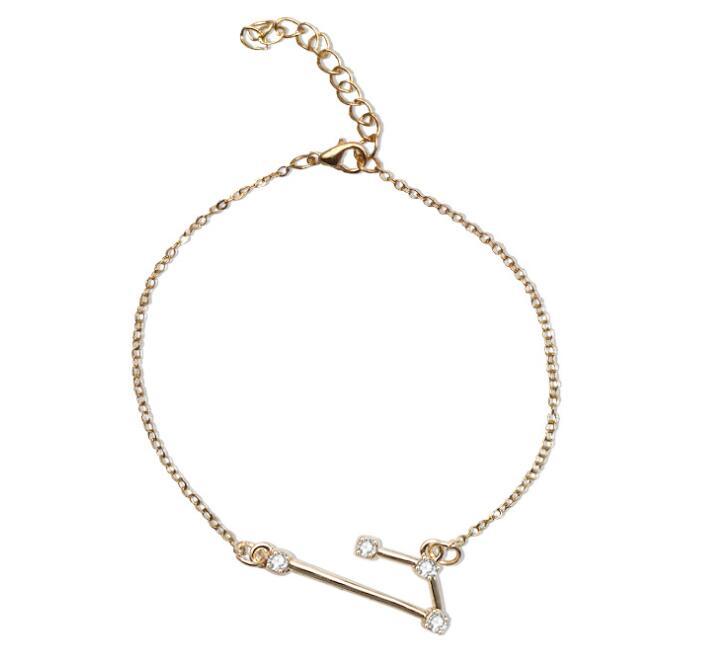 Crystal Constellation Bracelet For Women And Girls Adjustable Length Extender Chain Alloy Charm Everyday Style