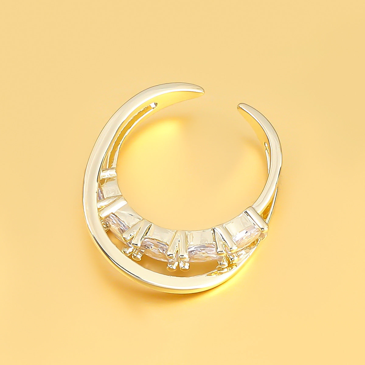 Womens Diamond Rhinestone Cross Ring Copper Micro Pave Geometric Gold Jewelry Fashion Ring Gift for Her Timeless Piece