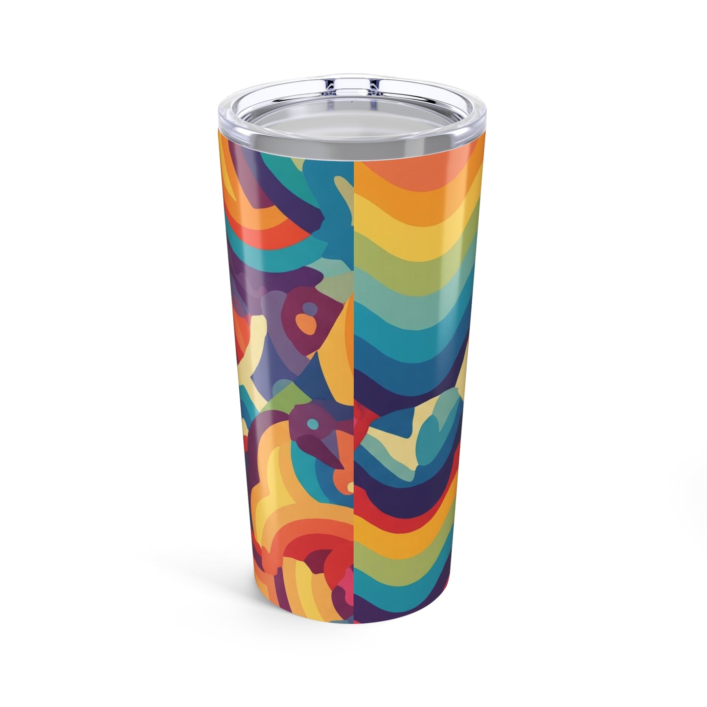 20oz Stainless Steel Travel Mug With Printed Pattern Double Wall Vacuum Insulated Spill Resistant For Hot And Cold
