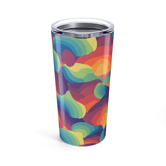 20 Oz Stainless Steel Tumbler With Printed Artwork Double Wall Vacuum Insulation Spill Resistant Hot Cold Beverages