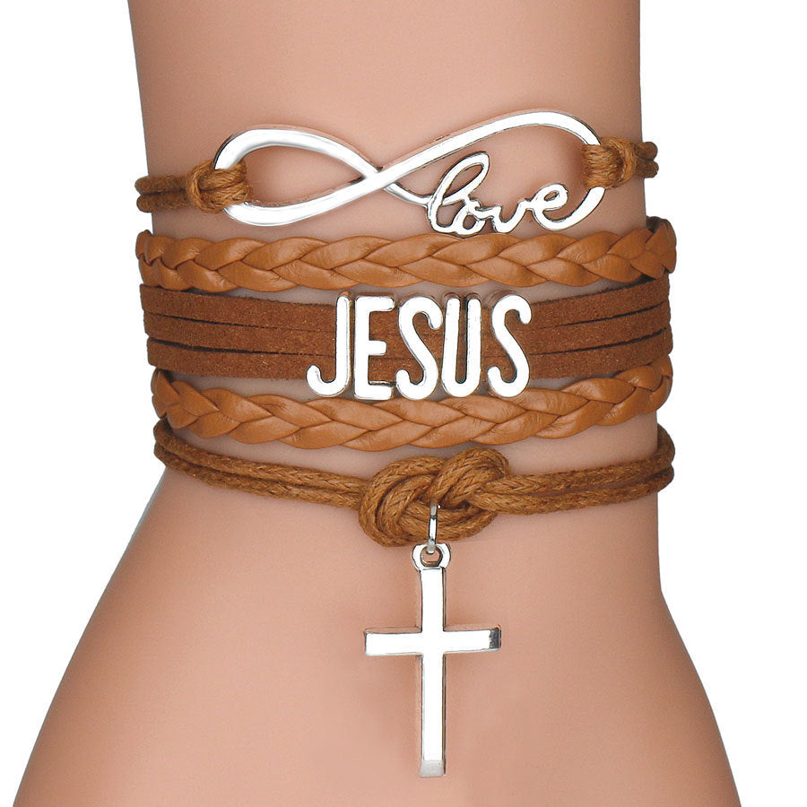 Unisex Cross Bracelet Religious Jewelry Alloy Electroplated With Extension Chain Europe And America Classic Era