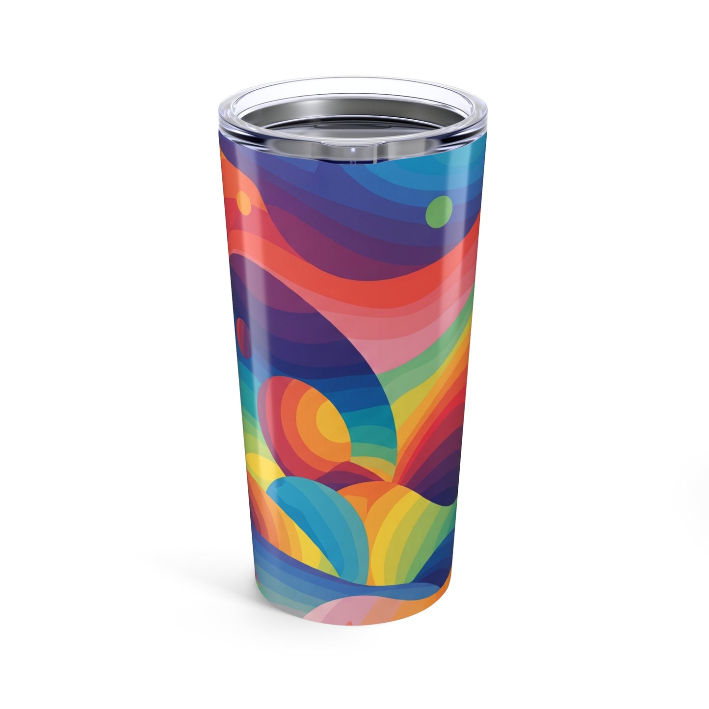 20oz Stainless Steel Travel Mug With Printed Design And Double Wall Vacuum Insulation For Hot And Cold Beverages