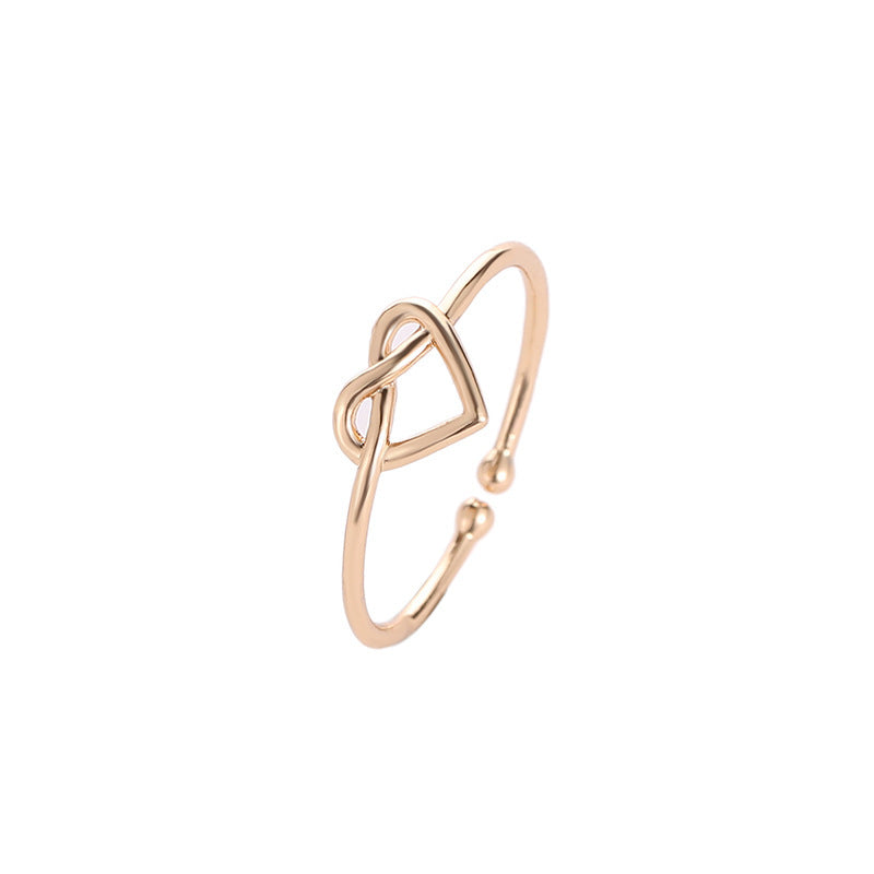 Heart Ring Adjustable Open Ring Band Metal Ring for Women Girls Love Hollow Ring Fashion Jewelry Valentine Day