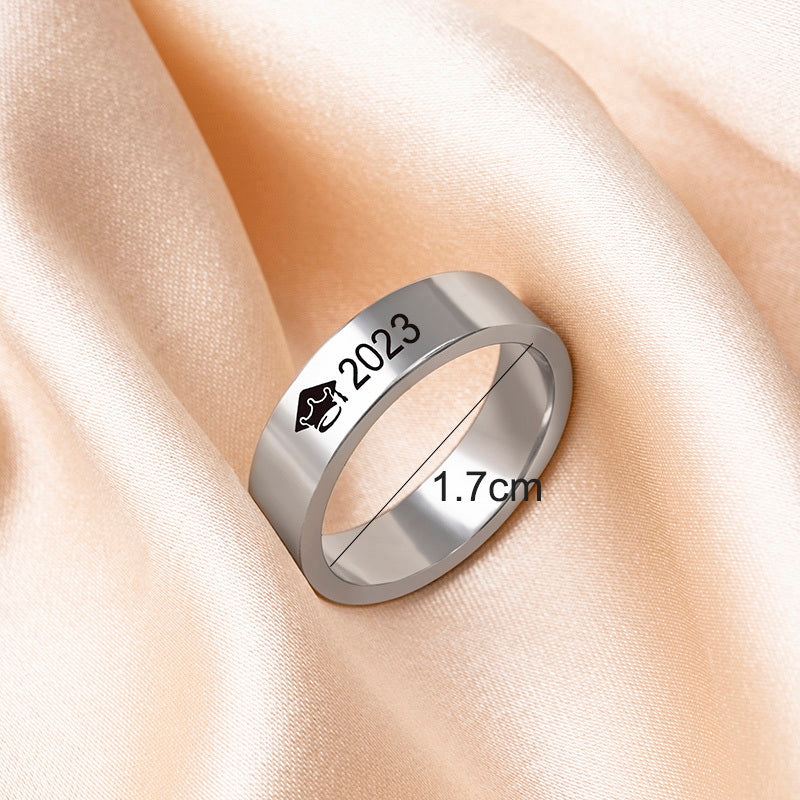 Graduation Cap Ring Stainless Steel Eco Friendly Trendy Gift