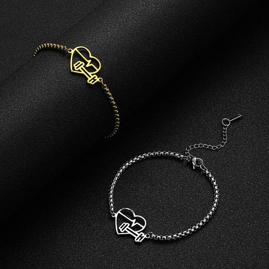 Heart Pattern Bracelet StainlessSteel Love Pendant Jewelry Elegant Wristband Accessory Perfect Gift White Gold