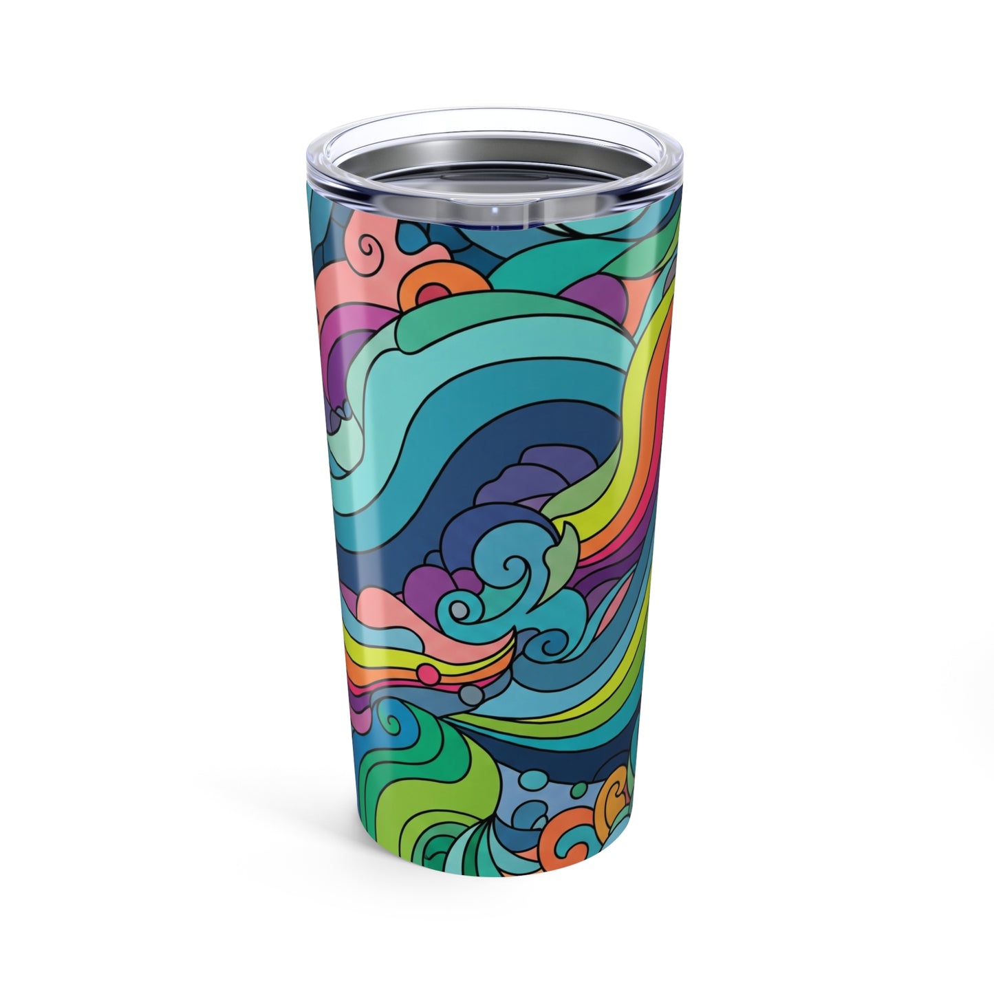 20oz Stainless Steel Printed Tumbler With Double Wall Vacuum Insulation Leak Proof BPA Free Hot Cold Drink