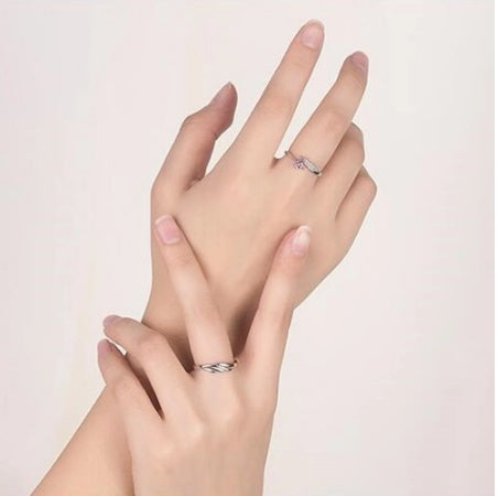 Unisex Heart Rings Adjustable Silver Band Korean Geometric Ring Valentines Day Gift Jewellery For Women And Men