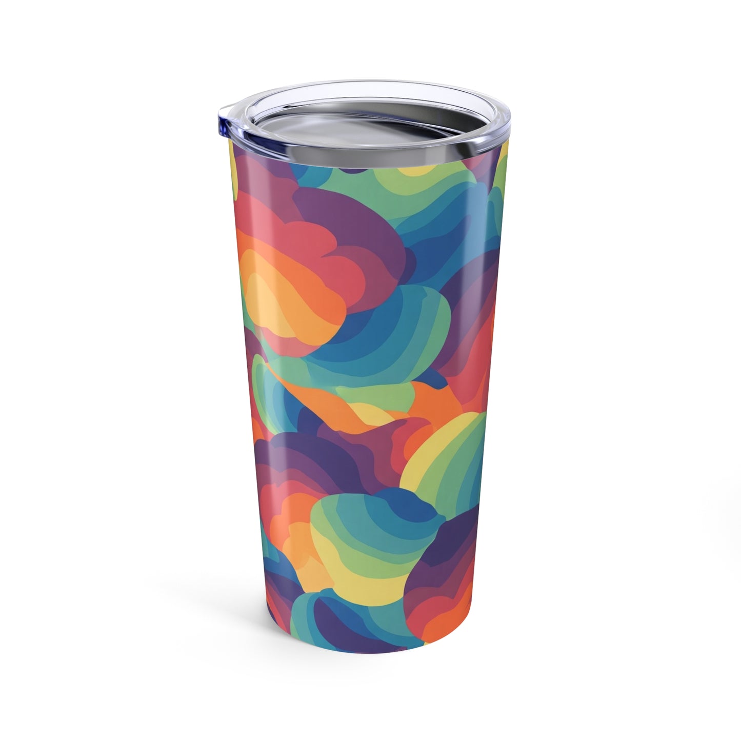 20 Oz Stainless Steel Tumbler With Printed Artwork Double Wall Vacuum Insulation Spill Resistant Hot Cold Beverages