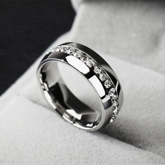 Womens Ring Elegant Fashionable Design For Everyday Wear Alloy Single Row Diamond Finger Ring National Design Jewelry