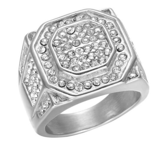 Mens Star Ring Gold Plated Copper Ring Micro Zircon Inlaying Indiv Packed Electroplated Finish Fashion Jewelry