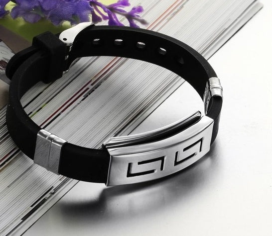 Silicone Wristband Durable Everyday Use Black Band Accessory Fashionable And Protective Daily Comfort And Glow
