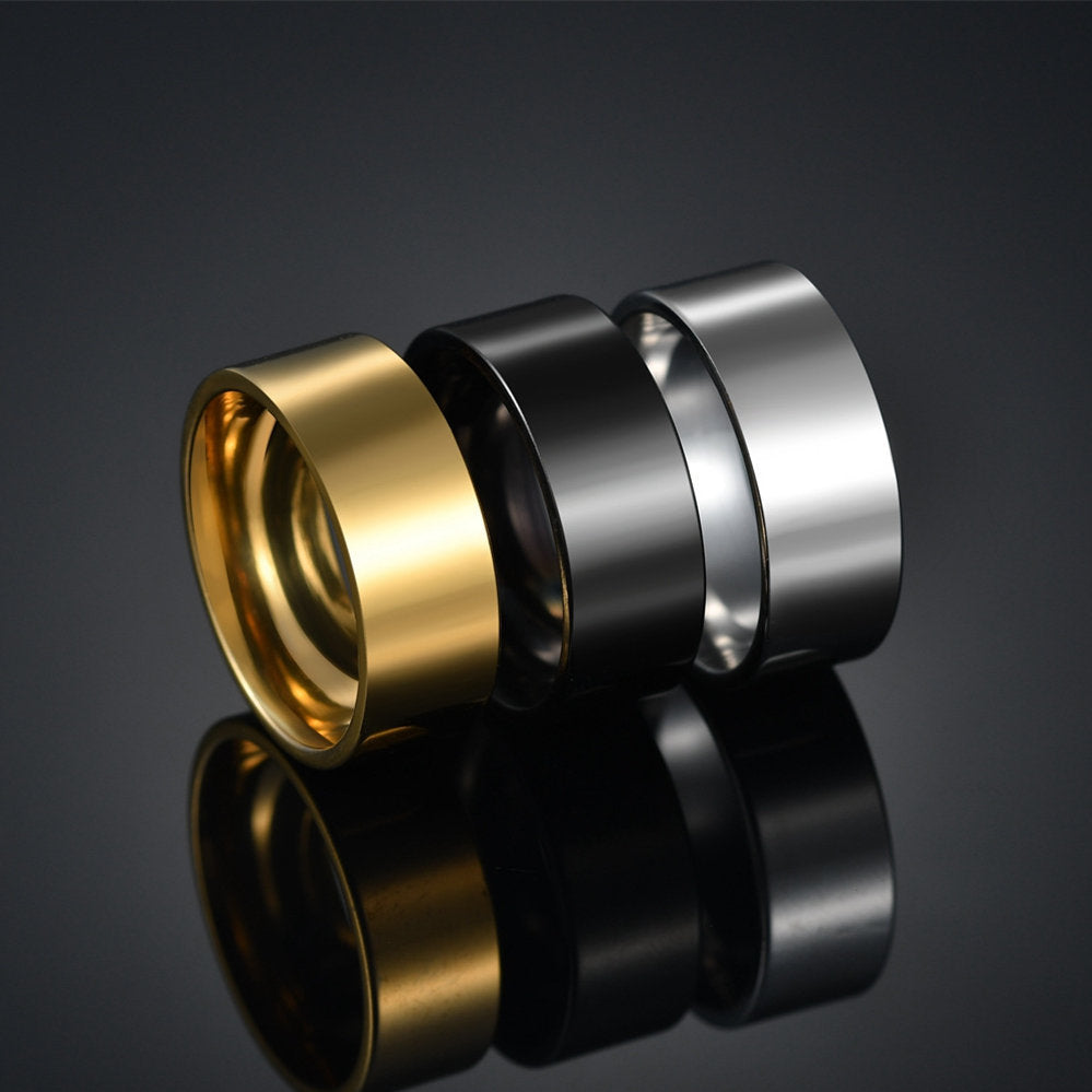 Stainless Steel Ring Flat Design Durable Everyday Wear Unisex
