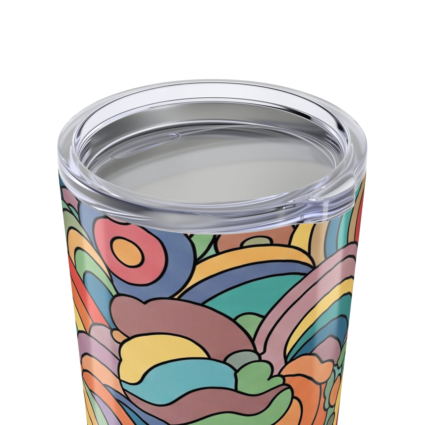 20oz Double Wall Insulated Stainless Steel Tumbler With Spill Resistant Durable Thermal Printed Design