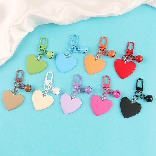 Resin Love Key Ring Colorful Heart Pendant Metal Hanger Hanging Ornament Accessory for Keys and Bags Vivid Art