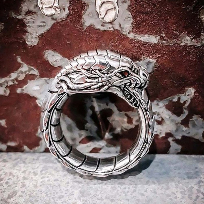Vintage Dragon Ring European Metal Band For Men Gothic