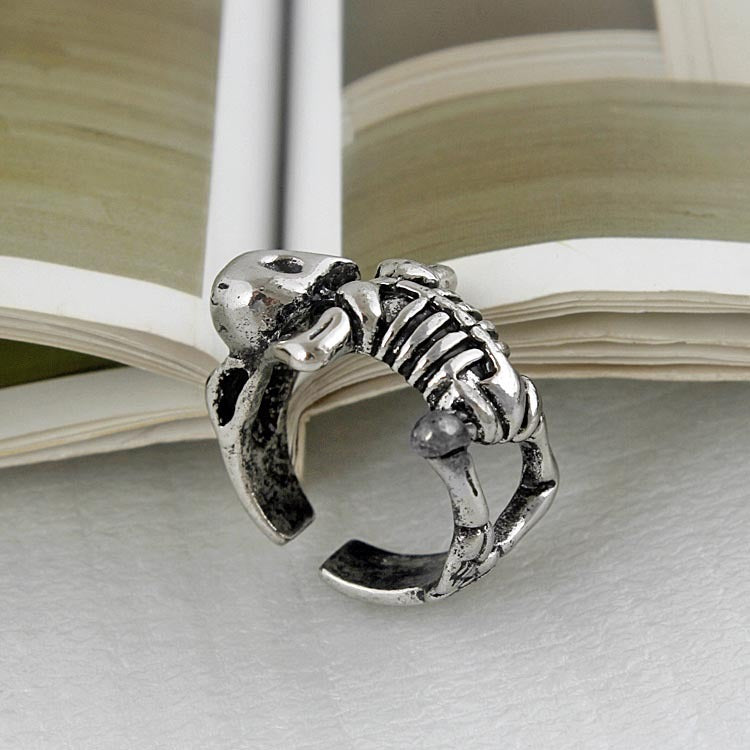 Mens Skull Ring Open Style Alloy Electroplated Cartoon Character Ring European American Trade Fair Rugged Gift