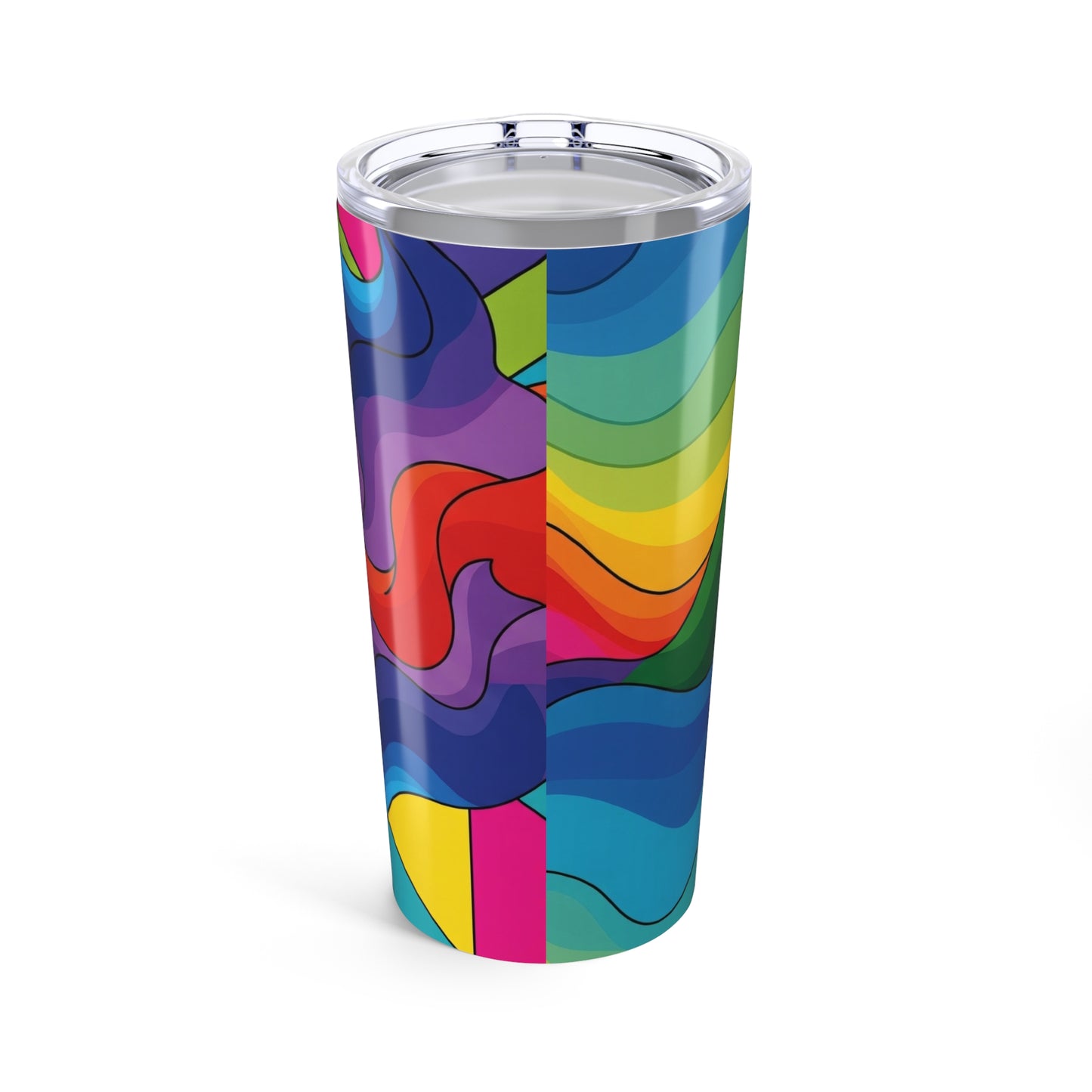 20 Oz Stainless Steel Tumbler Printed With Double Wall Insulation Spill Resistant Lid For Hot Or Cold Beverages