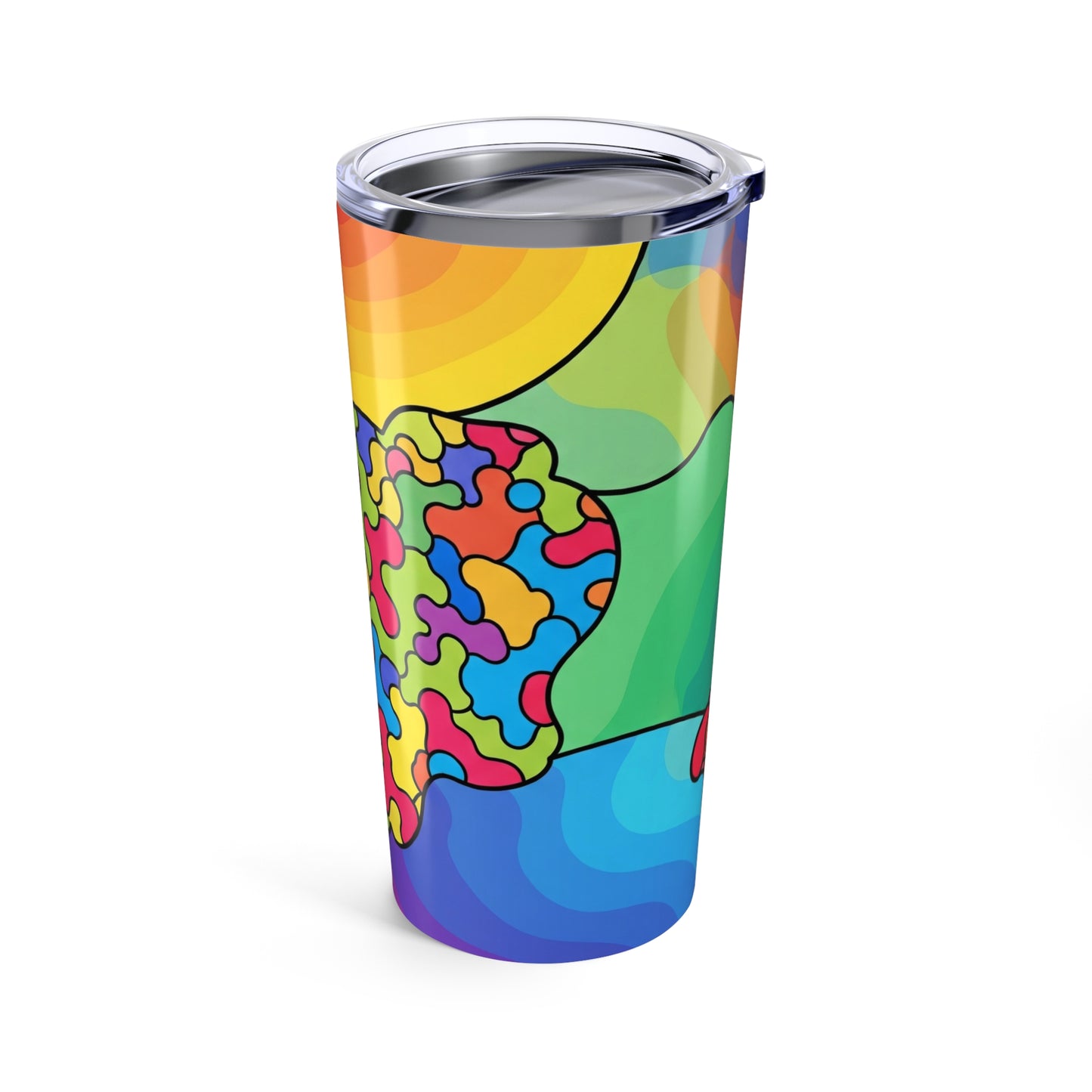 20oz Stainless Steel Printed Tumbler Double Wall Vacuum Insulated Travel Mug With Lid Leak Proof Hot Cold Durable