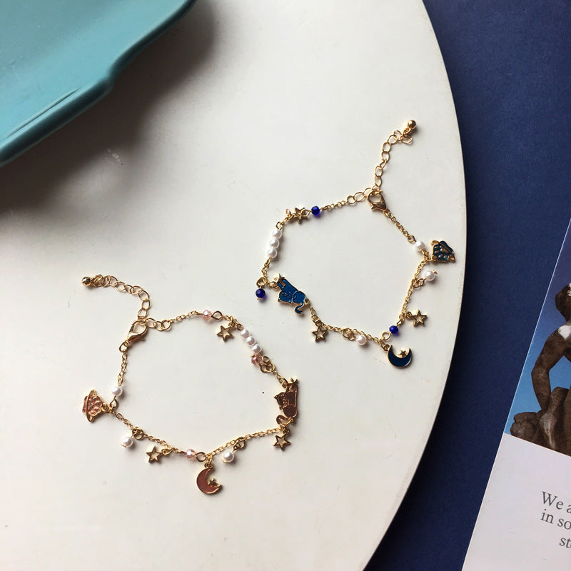 Womens Bracelet Planet Star Sky Cat Bangle Alloy Electroplate Geometric Design Korean Fashion Jewelry For Women