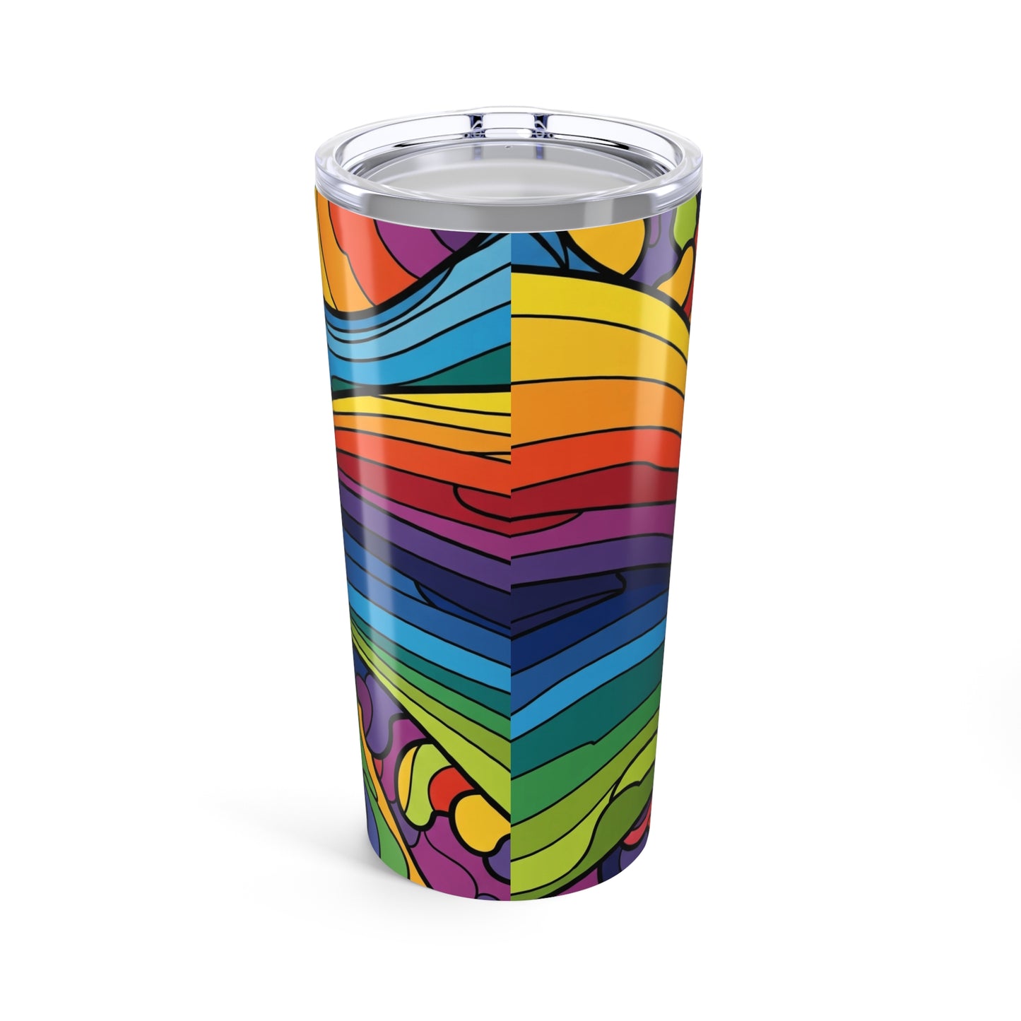 20 Ounce Stainless Steel Tumbler With Double Wall Vacuum Insulation For Hot Or Cold Beverages Printed Design