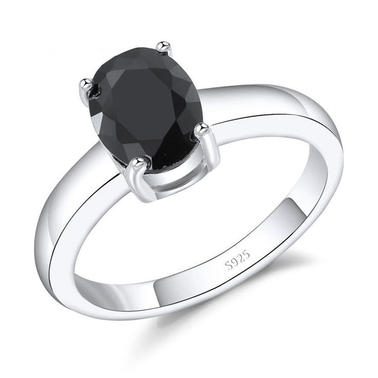Black Agate Zircon Ring Metal Wedding Ring Elegant Stylish National Style Jewelry For Women Everyday Wear Fashion