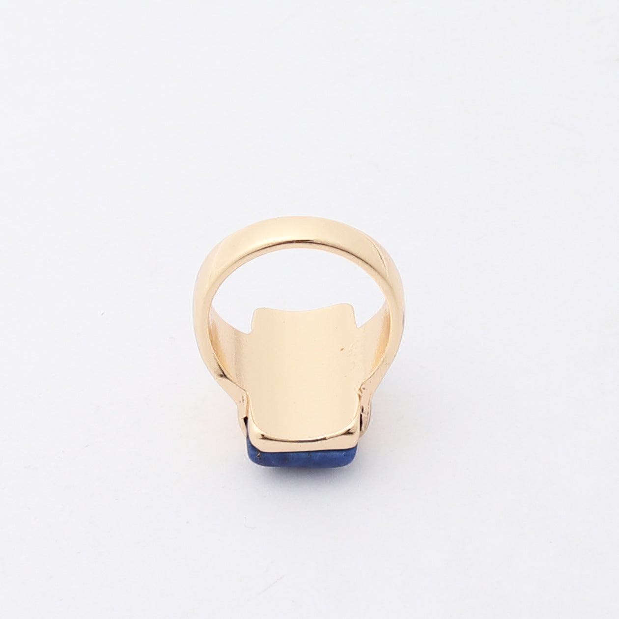 Women Alloy Rectangular Geometric Ring Gold Plated Gemstone Jewelry European American Style Fashion Accessory