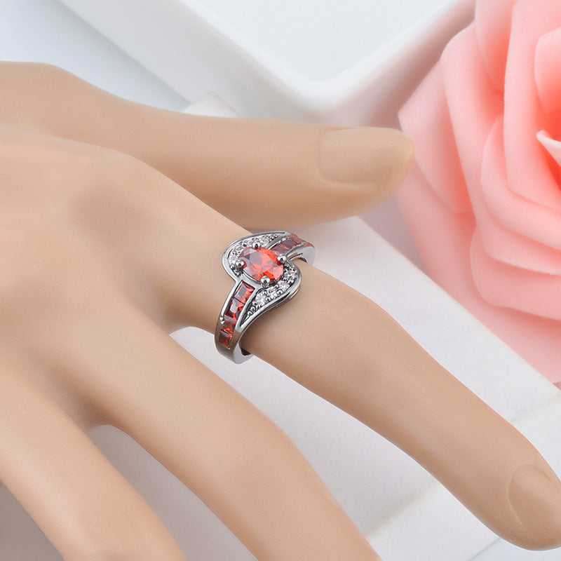 Elegant Copper Ring With AAA Grade Zirconia Inlaid Hand Polished Smooth Surface Exquisite Workmanship For Everyday Wear