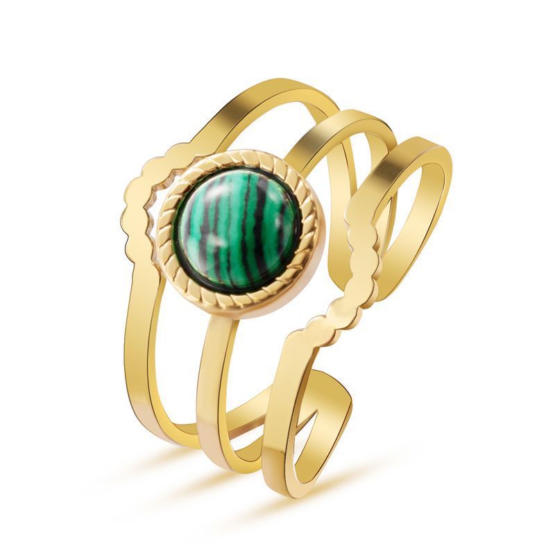 Natural Titanium Steel Ring Does Not Fade Emerald