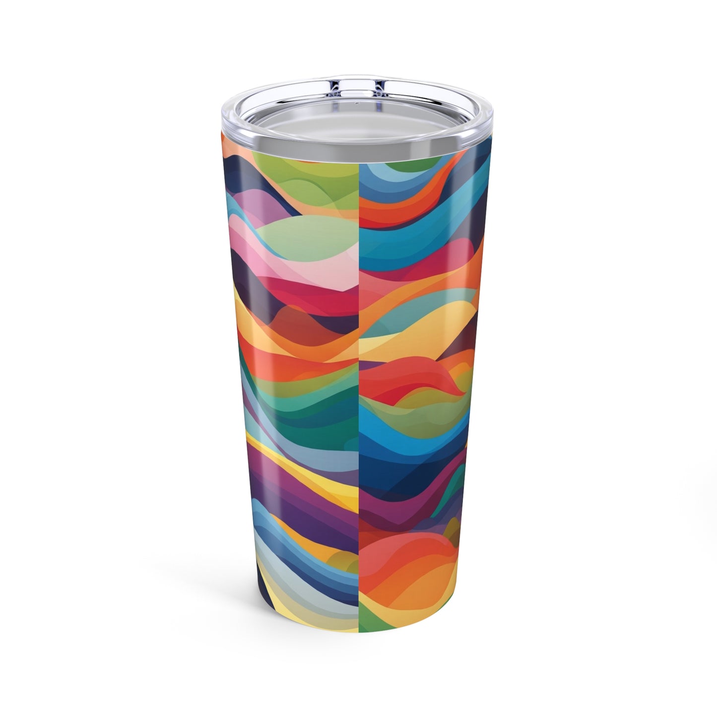 Twenty Ounce Stainless Steel Tumbler With Printed Artwork Double Wall Vacuum Insulated Spill Resistant Thermal Cup