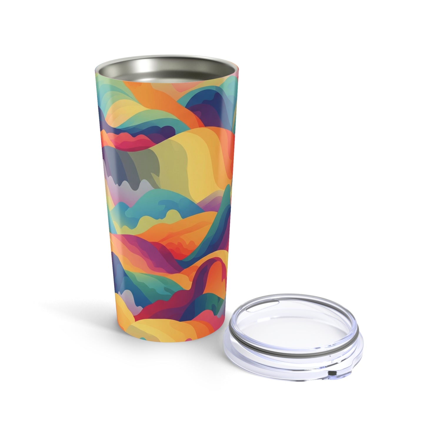 20oz Stainless Steel Tumbler With Double Wall Vacuum Insulation Spill Resistant BPA Free Printed Travel Coffee Mug