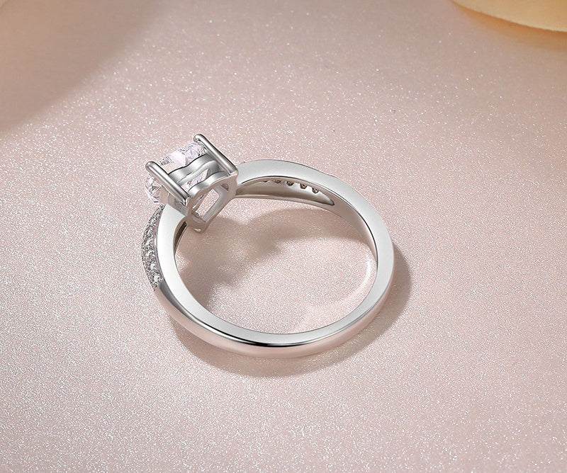 Heart Shaped Simulation Gem Ring Copper Electroplated Dainty Jewelry Gift For Her Anniversary Wear Elegant Accessory