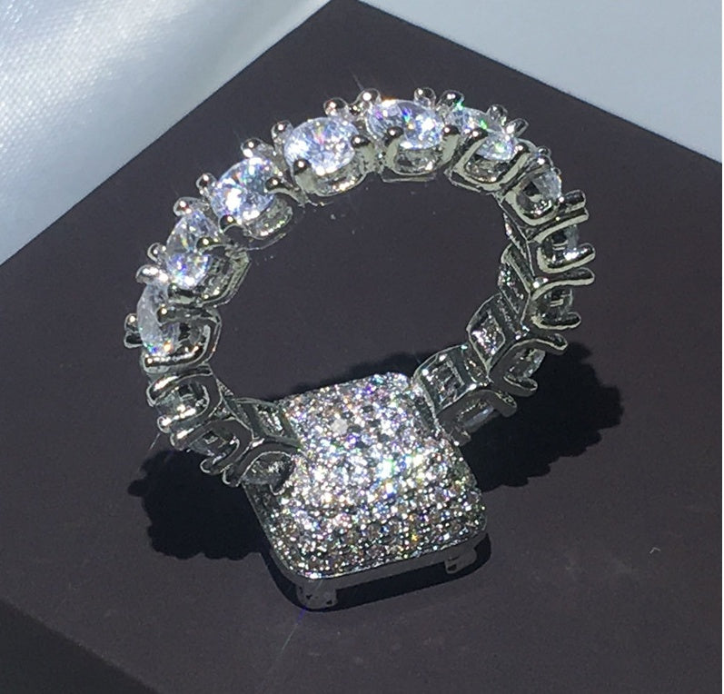 Vintage Female Ring Wedding Ring Lady Gift Alloy Hand Measured Color Slightly Different From Actual Photo Hand