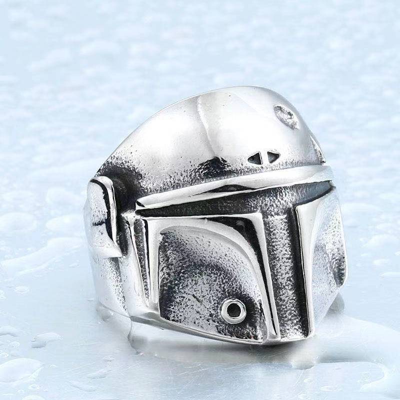 Mens Stainless Steel Ring Cartoon Character Design Individually Packed Gift For Trade Fairs And Gifts Silvered