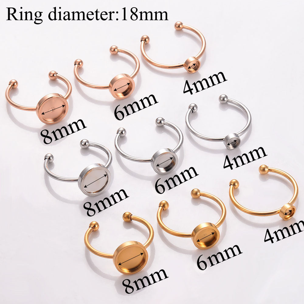 Stainless Steel Ring Setting Jewelry Gold Silver Rose Gold