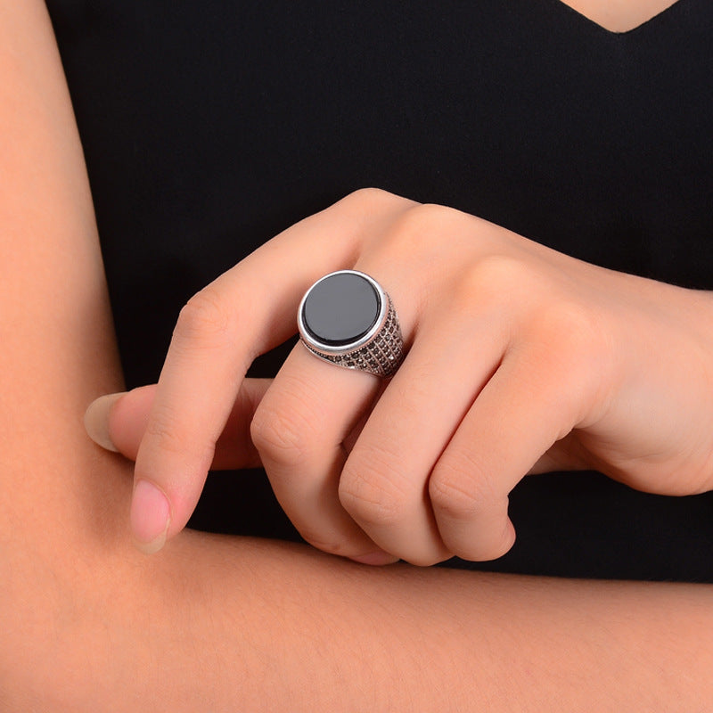 Womens Vintage Alloy Ring Gemstone Inlaid Electroplated Round Fashion Jewelry For Parties And Occasions Online