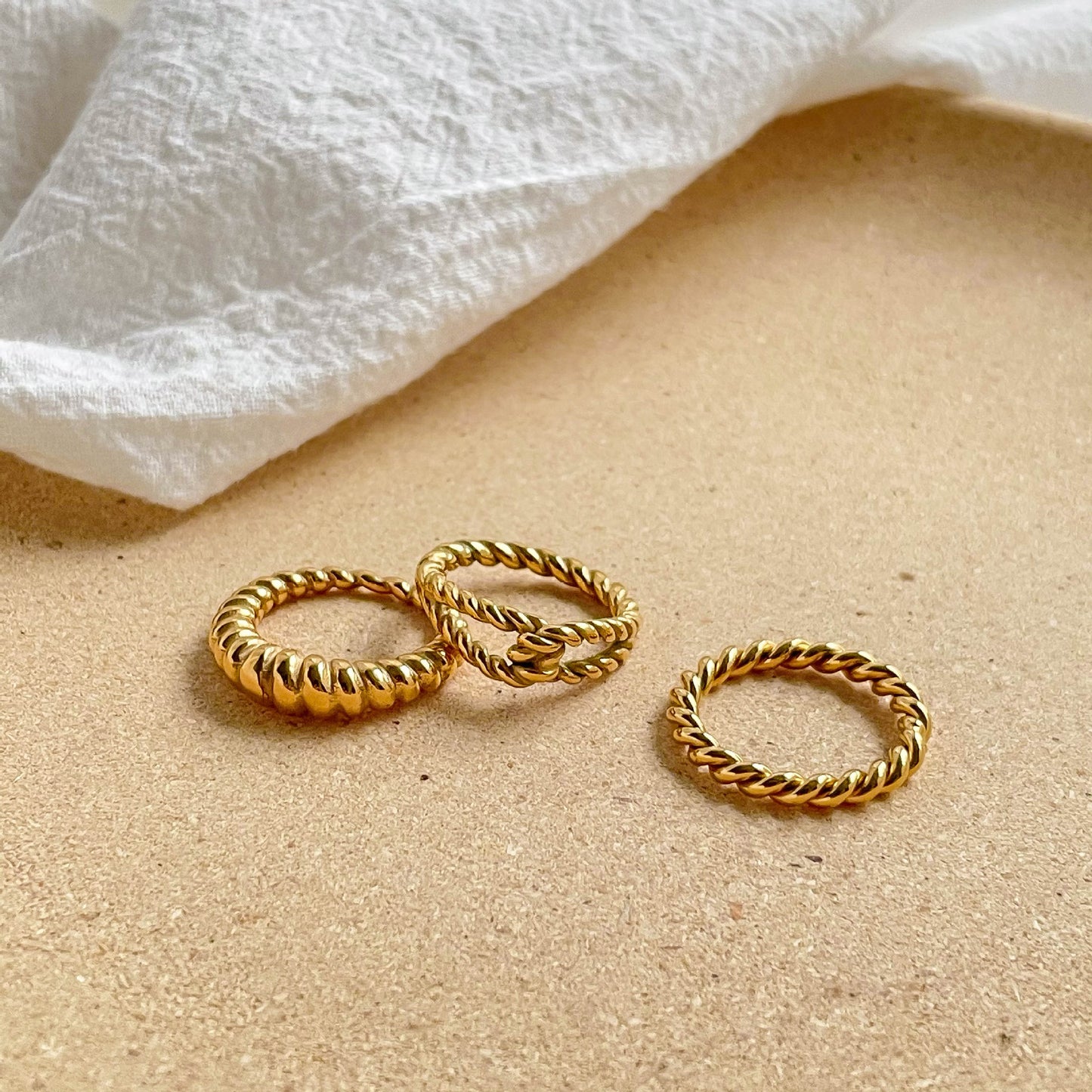 Trendy Knotted Twisted Net Red Index Ring Titanium Steel Ring Not Inlaid Croissant Twist Size 6 7 8 Twist Ring