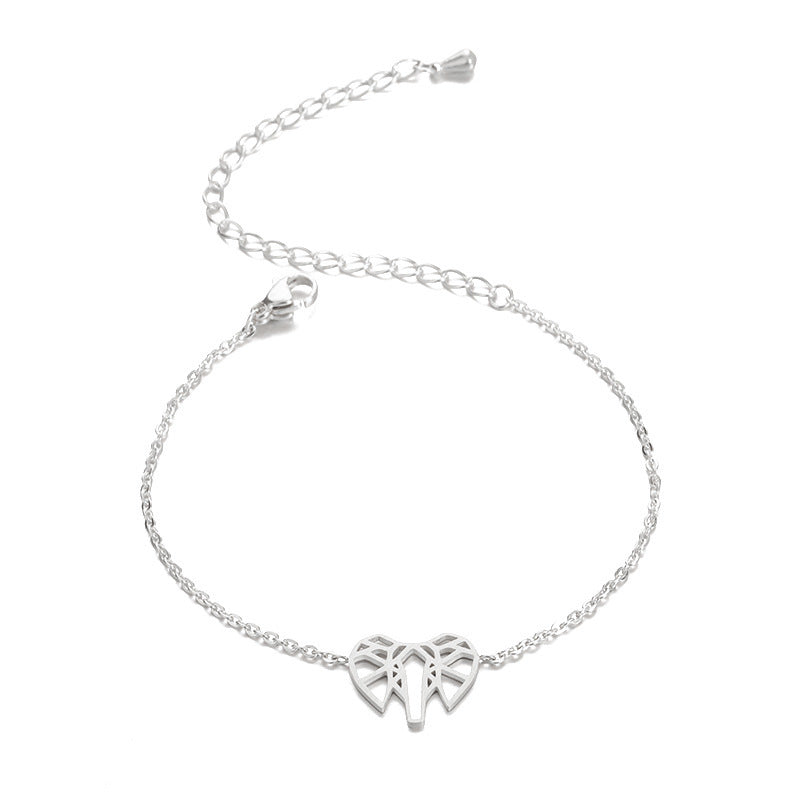 Gold Plated Stainless Steel Elephant Bracelet Geometric