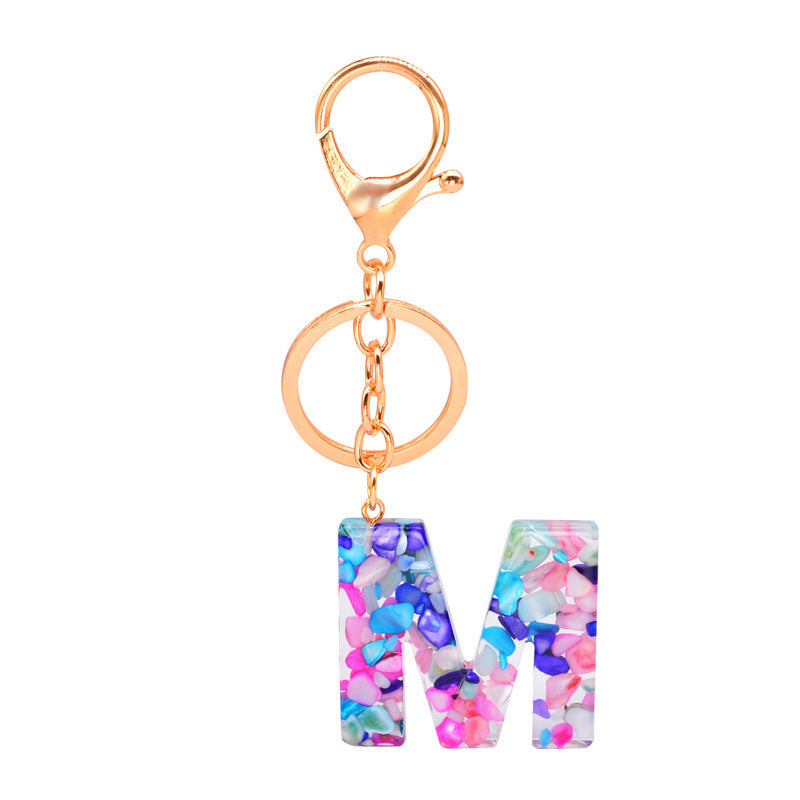 Epoxy Letters Keychain Unisex Initial Pendant Alphabet Charm Decoration With Individual Packaging Epoxy Letters Keychain