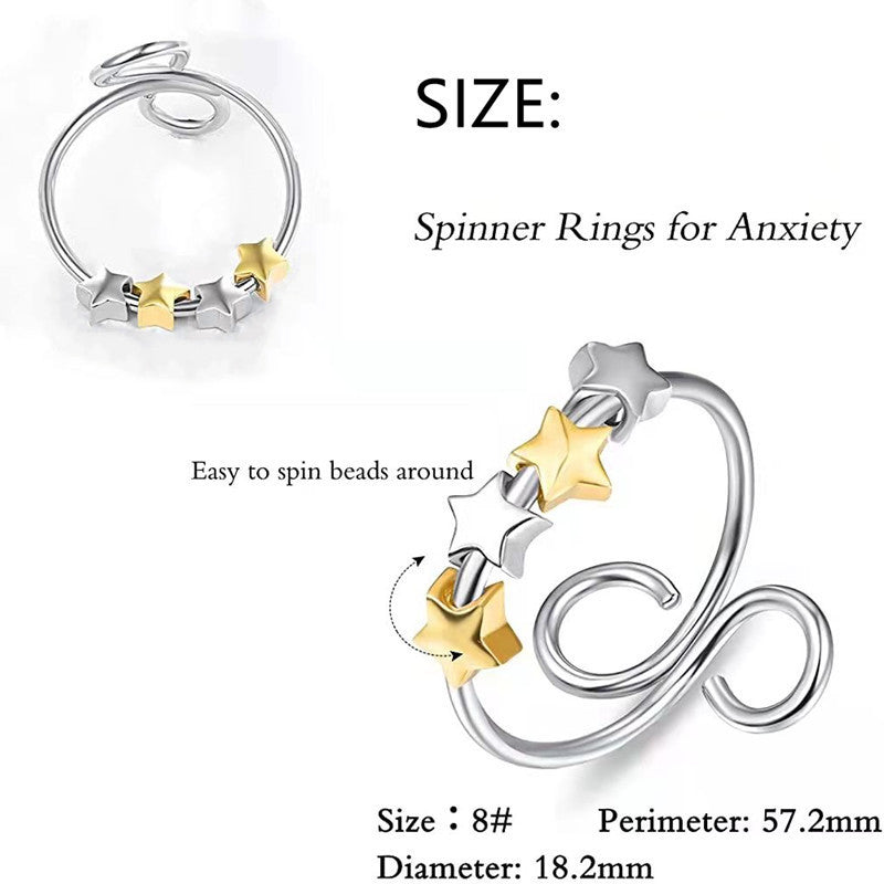 Womens Copper Ring Electroplated Five Pointed Star Ring Fashion Jewelry Gift For Her Independent Statement Accessory