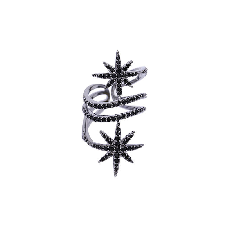 Index Finger Ring Brass and White Steel Star Design Ring Perfect Gift for Celebrations Travel Business Opening