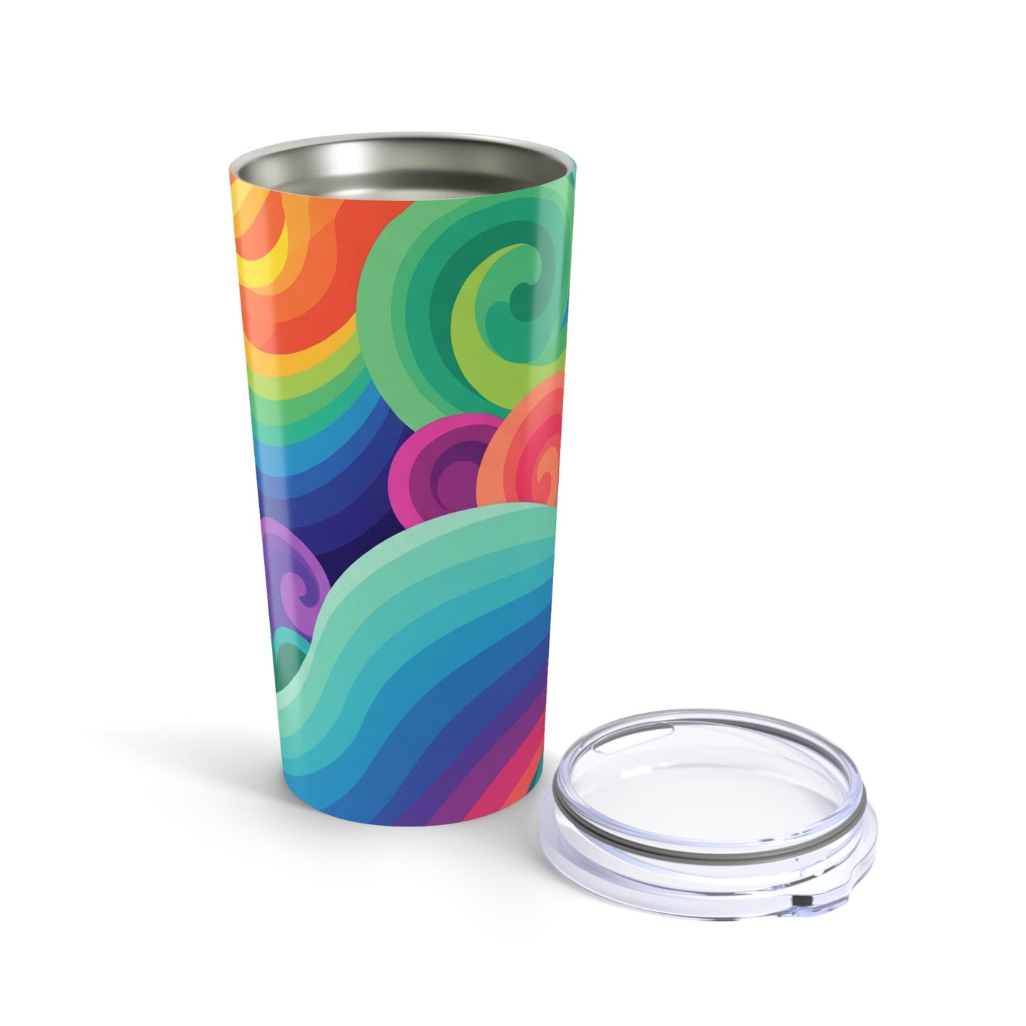 20oz Stainless Steel Travel Mug With Double Wall Vacuum Insulation For Hot Cold Beverages Featuring Vibrant