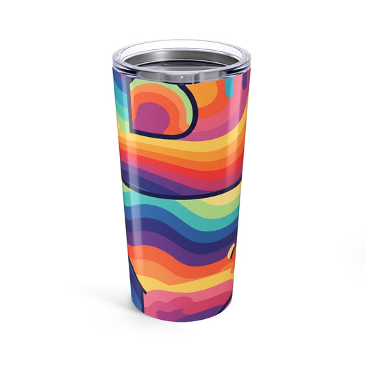 20 Oz Stainless Steel Travel Mug With Double Wall Vacuum Insulated Spill Resistant Lid Printed Design Keeps Hot Or