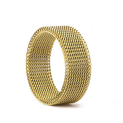 Stainless Steel Deformation Mesh Rings Korean Fashionable Rings Gift Independent Packaging For Women And Gents