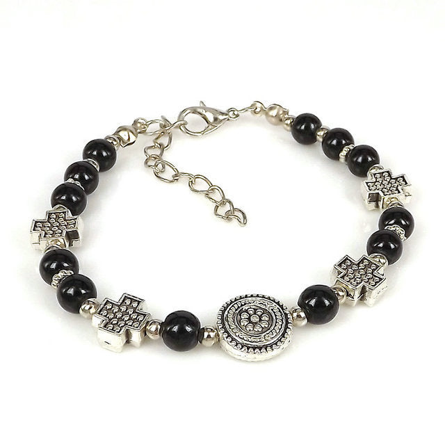 Unisex Bracelet With Tibetan Silver Beads Bohemian Ethnic Fashion Jewelry Travel Accessory And Trade Show Gift