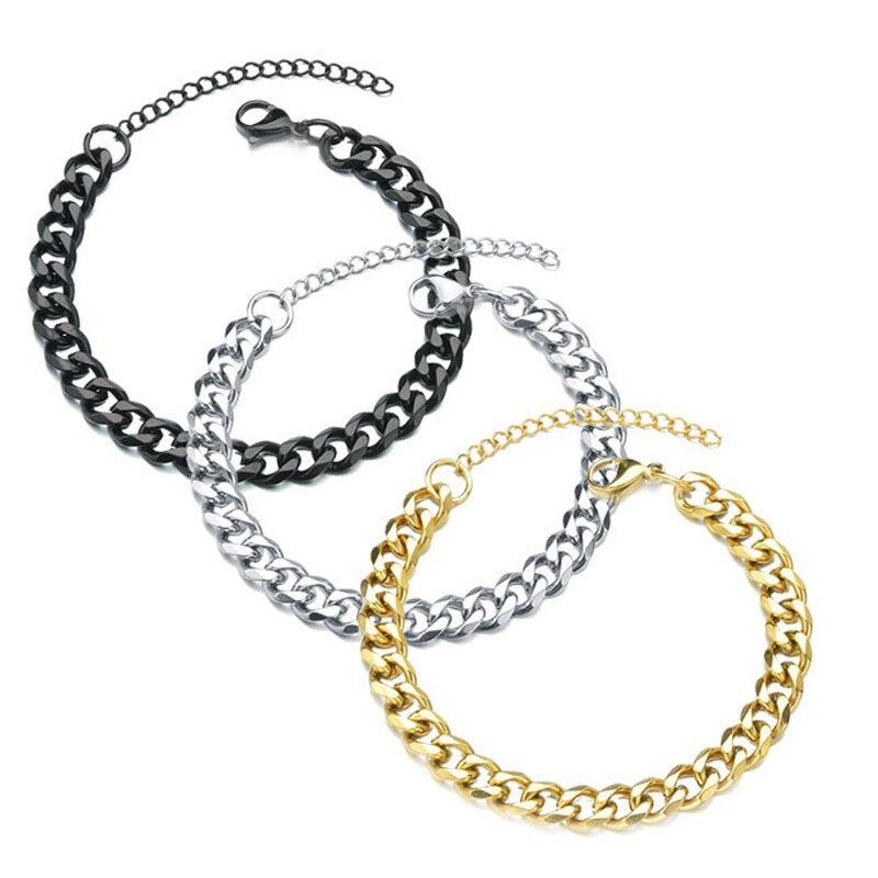 Stainless Steel Cuban Link Bracelet 5mm Wide 18cm Plus 5cm Extension Durable Everyday Wear Ideal Gift For Him Today