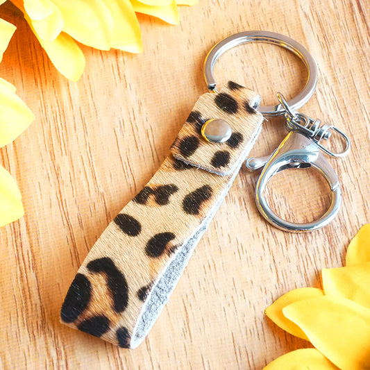 Leather Animal Print Keychain With Handmade Electroplated Finish Handbag Pendant And Car Key Accessory Style Collection